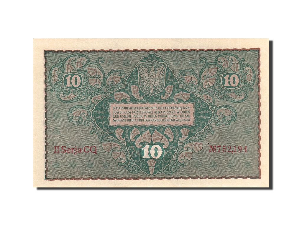Poland, 10 Marek, 1919, KM:25, 1919-08-23, UNC(63)