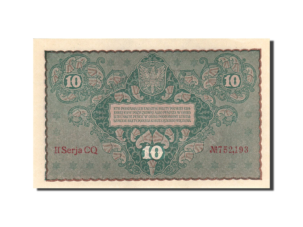 Poland, 10 Marek, 1919, KM:25, 1919-08-23, UNC(63)