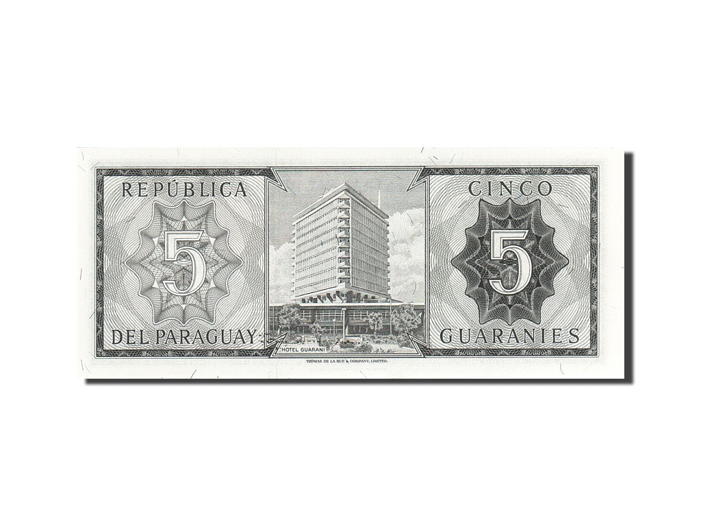 Banknote, Paraguay, 5 Guaranies, 1952, 1952, KM:195b, UNC(63)