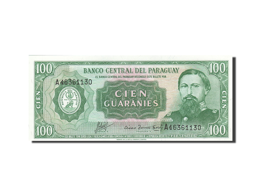 Banknote, Paraguay, 100 Guaranies, 1952, 1952, KM:198a, UNC(63)