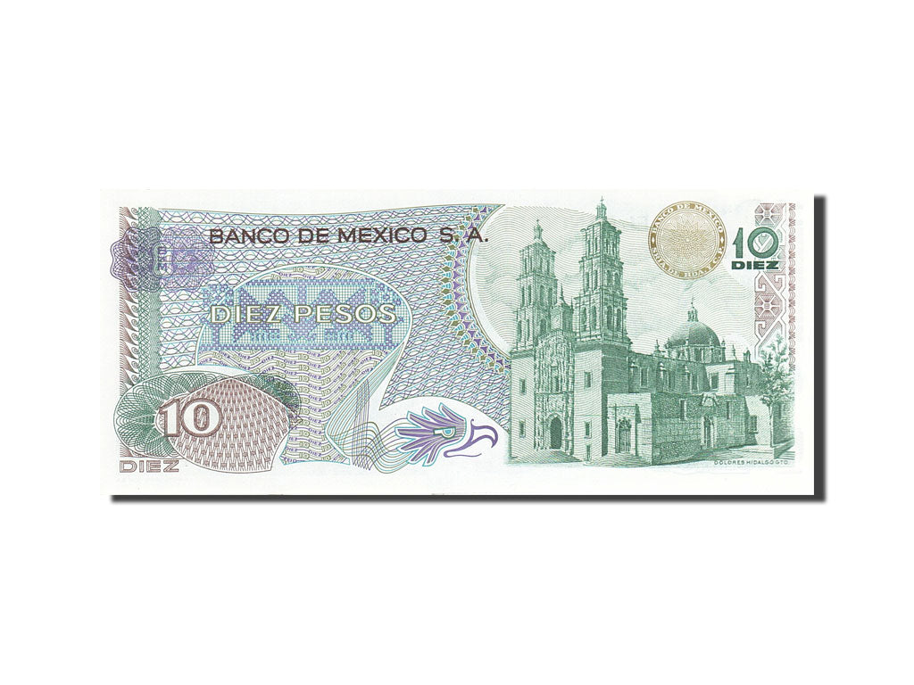 Mexico, 10 Pesos, 1969-1974, KM:63i, 1977-02-18, UNC(63)