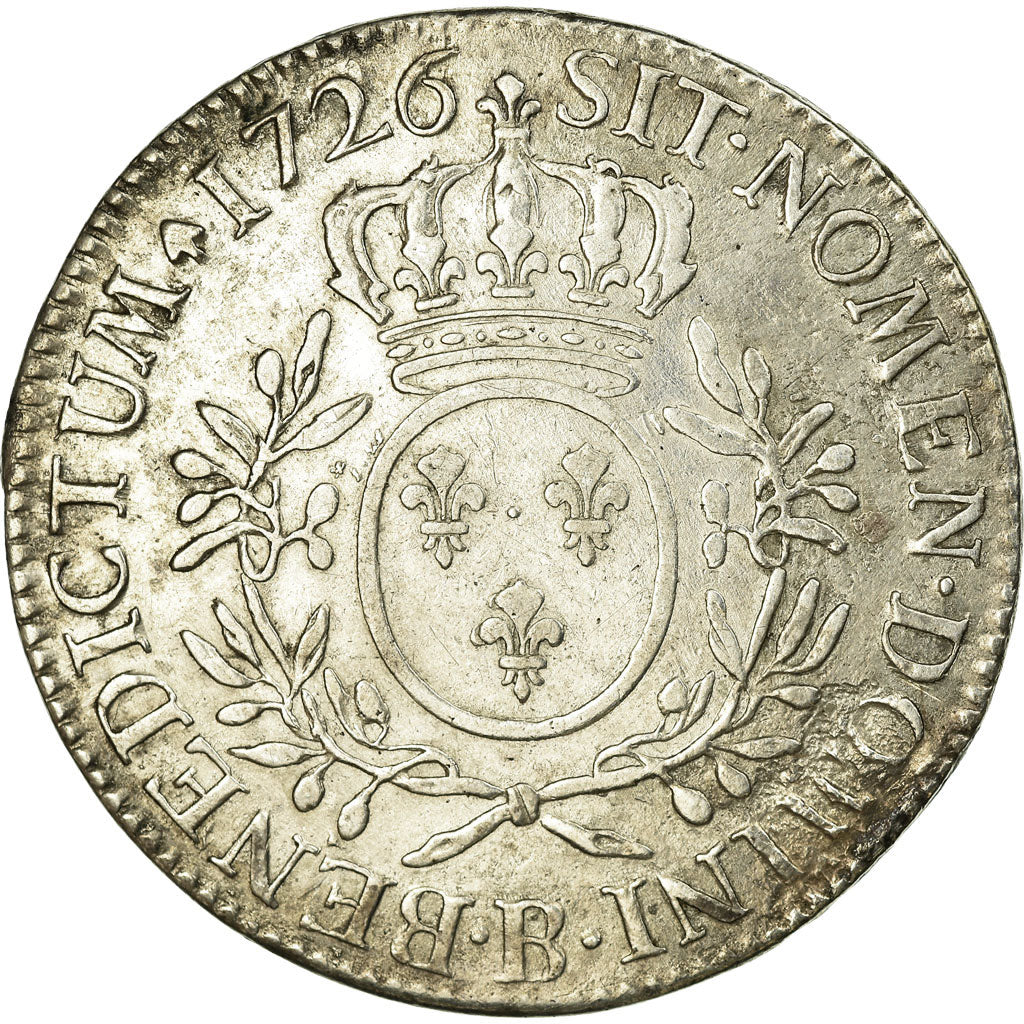 Coin, France, Louis XV, Écu aux branches d'olivier, Ecu, 1726, Rouen