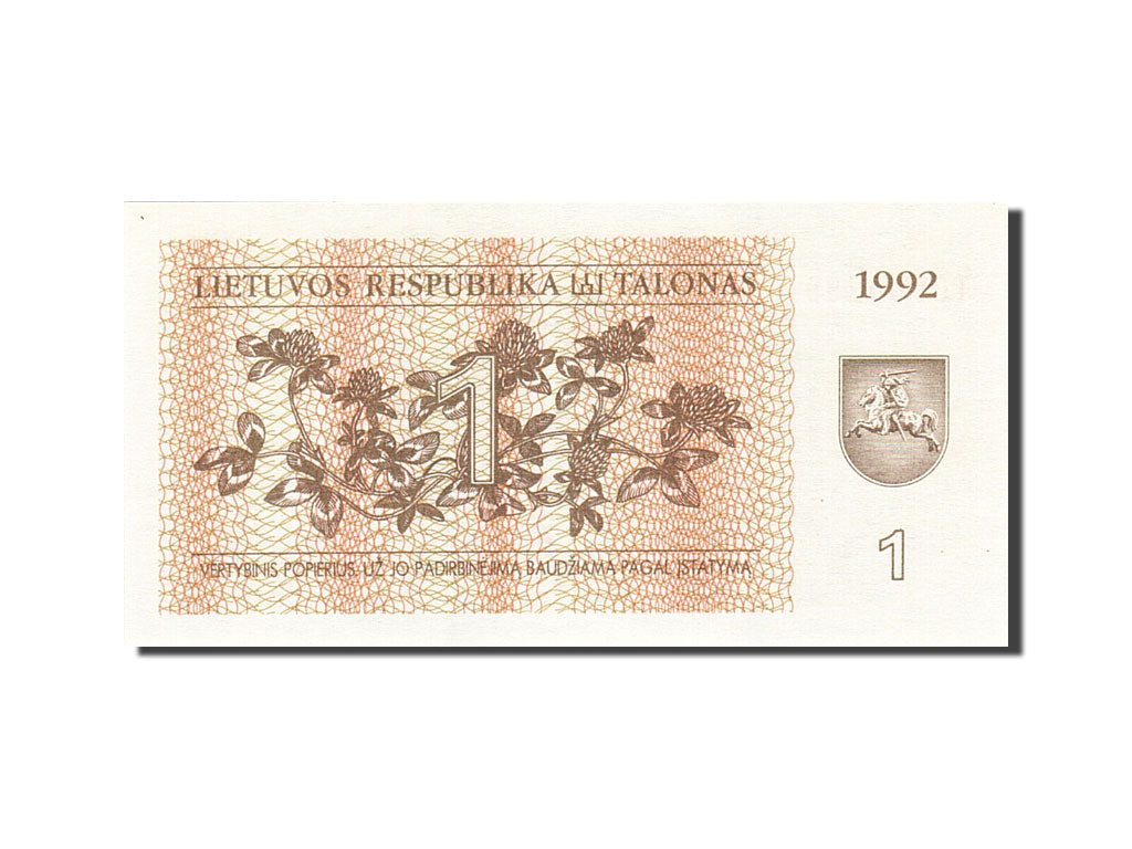 Banknote, Lithuania, 1 (Talonas), 1992, 1992, KM:39, UNC(63)