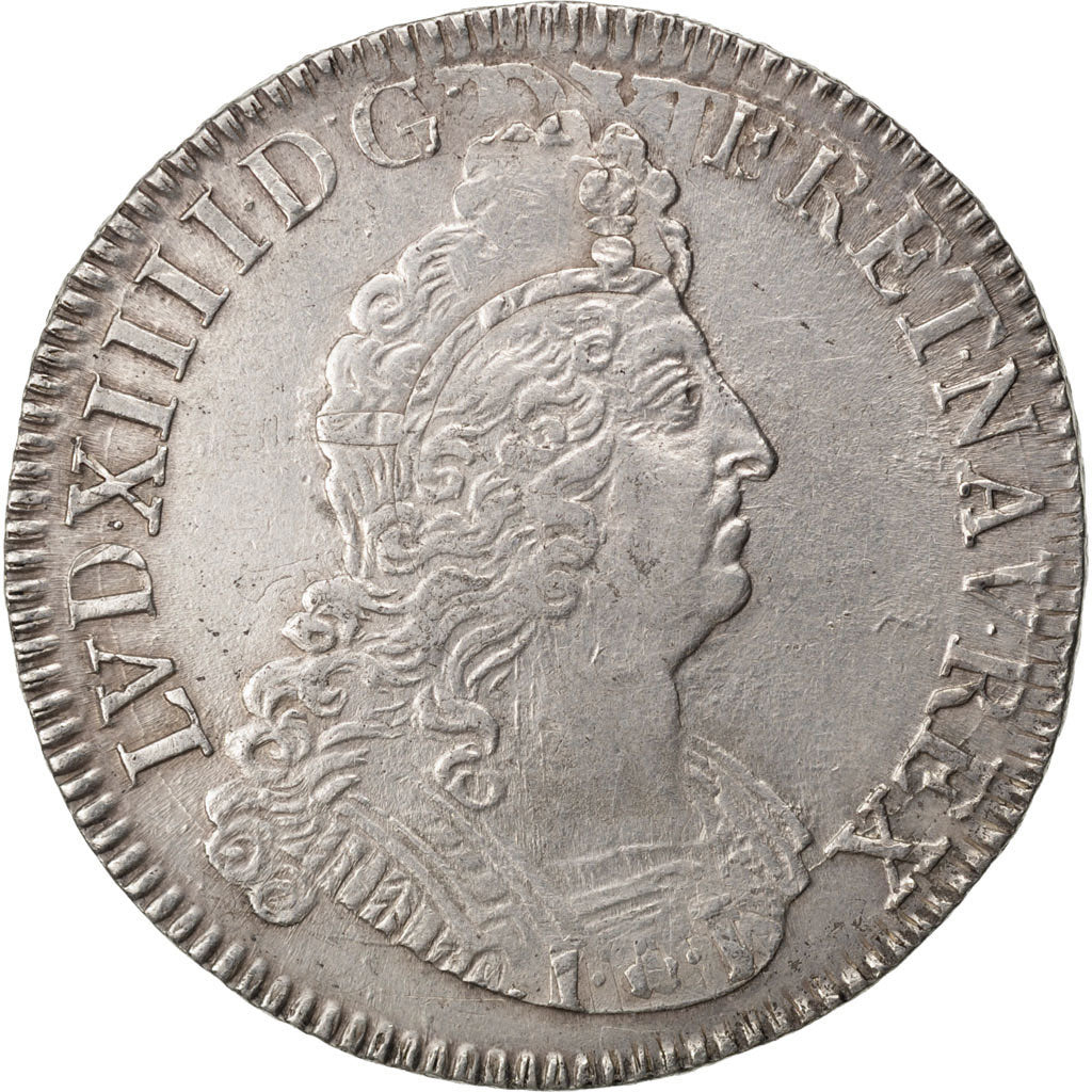 FRANCE, Écu aux 8 L 2e type, ECU, 1704, Amiens, KM #360.21, EF(40-45), Silver, .