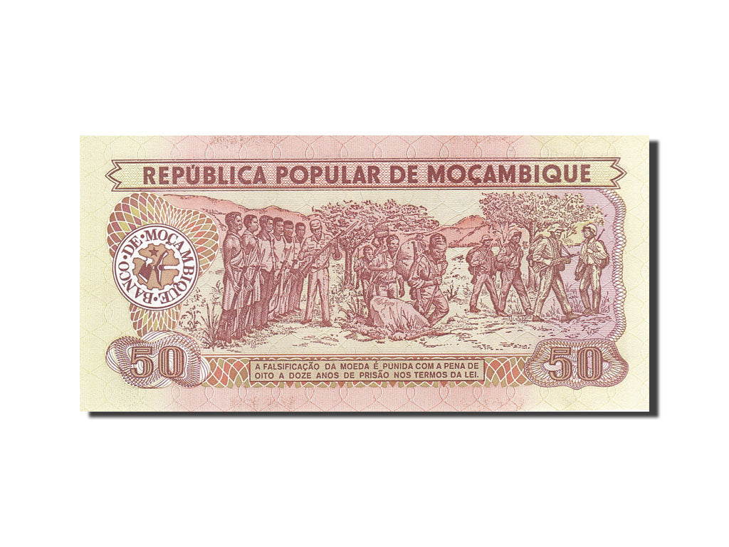 Billet, Mozambique, 50 Meticais, 1983-1988, 1983-06-16, KM:129a, SPL