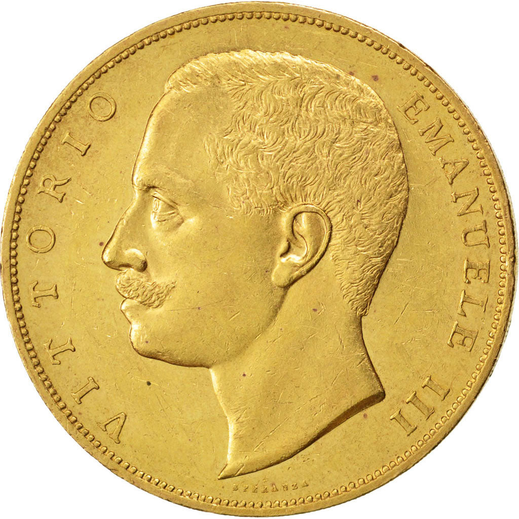 Italie, Vittorio Emanuele III, 100 Lire, 1903 R, PCGS AU58