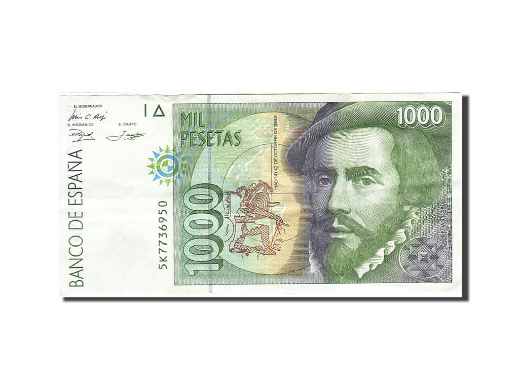 Banknote, Spain, 1000 Pesetas, 1992-1996, 1992-10-12, KM:163, AU(50-53)