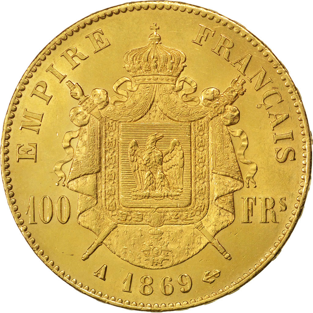 Second Empire, 100 Francs or Napoléon III tête laurée, Paris