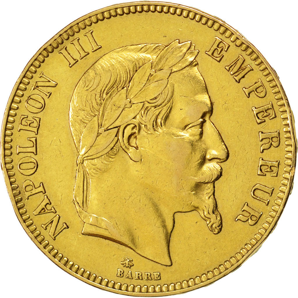 Second Empire, 100 Francs or Napoléon III tête laurée, Paris