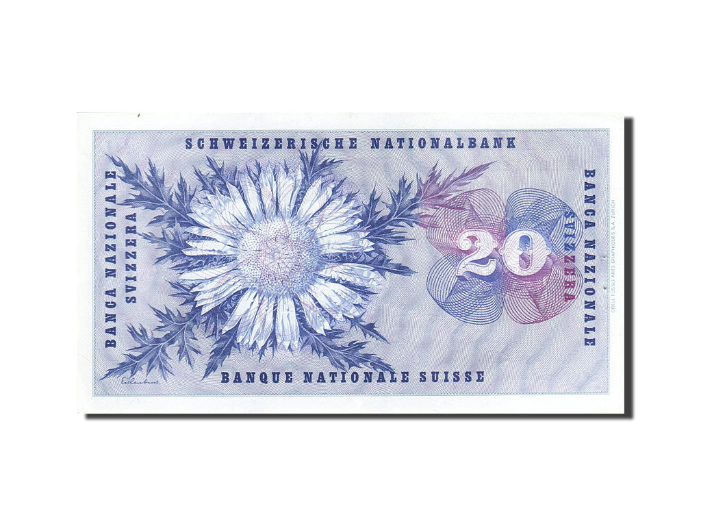 Banknote, Switzerland, 20 Franken, 1954-1961, 1969-01-15, KM:46q, UNC(63)