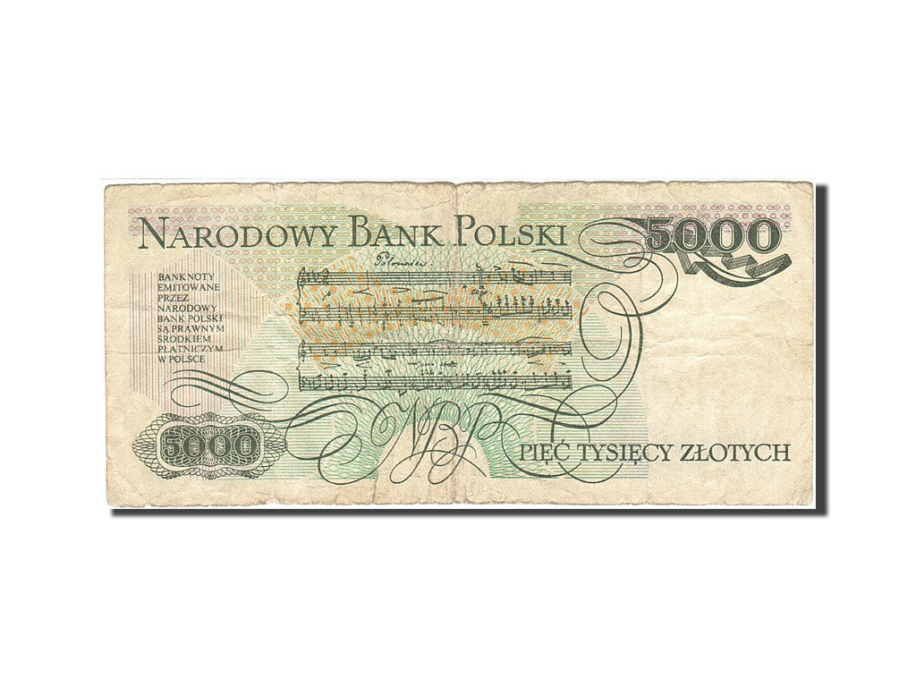 Poland, 5000 Zlotych, 1982-1988, KM:150a, 1982-06-01, VF(20-25)