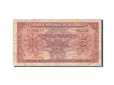 Belgique, 5 Francs-1 Belga, 1943-1945, KM:121, 1943-02-01, TB