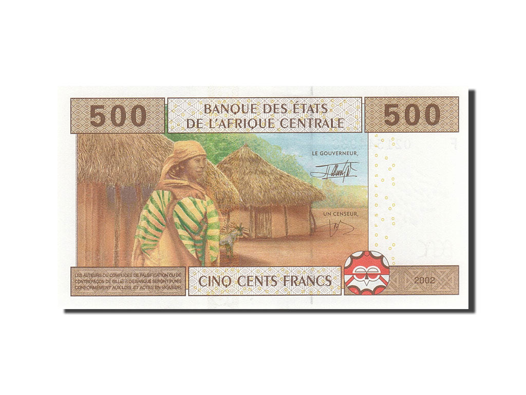 Banknote, Central African States, 500 Francs, 2002, 2002, KM:506F, UNC(65-70)