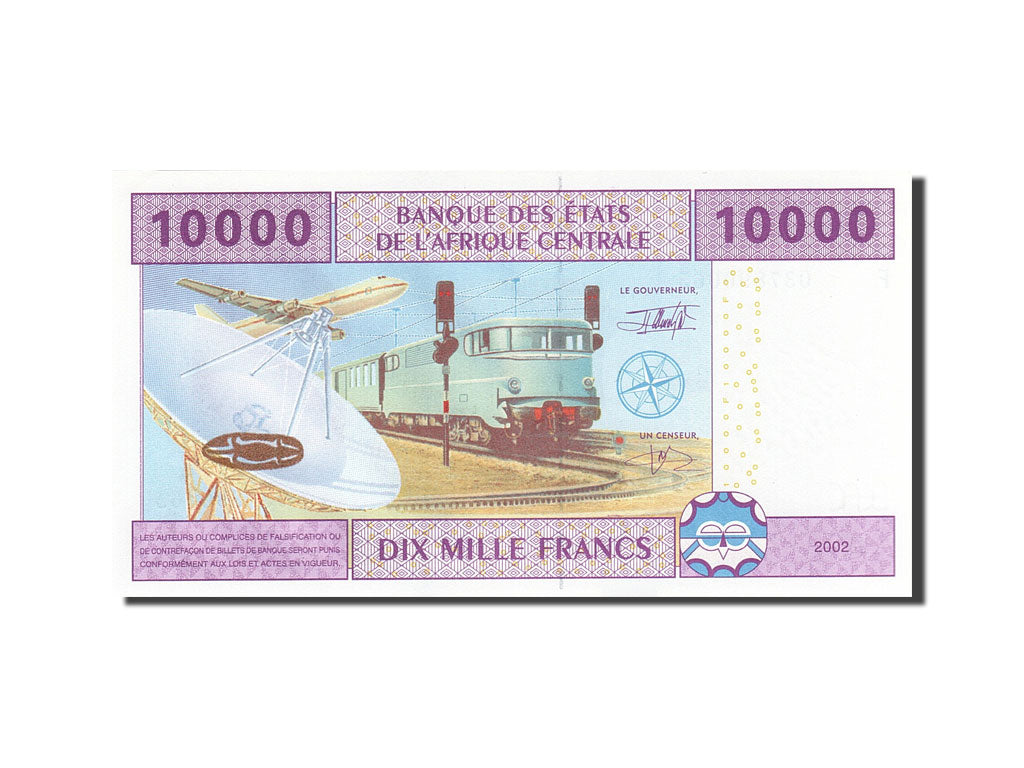Banknote, Central African States, 10,000 Francs, 2002, 2002, KM:510Fa, UNC(63)