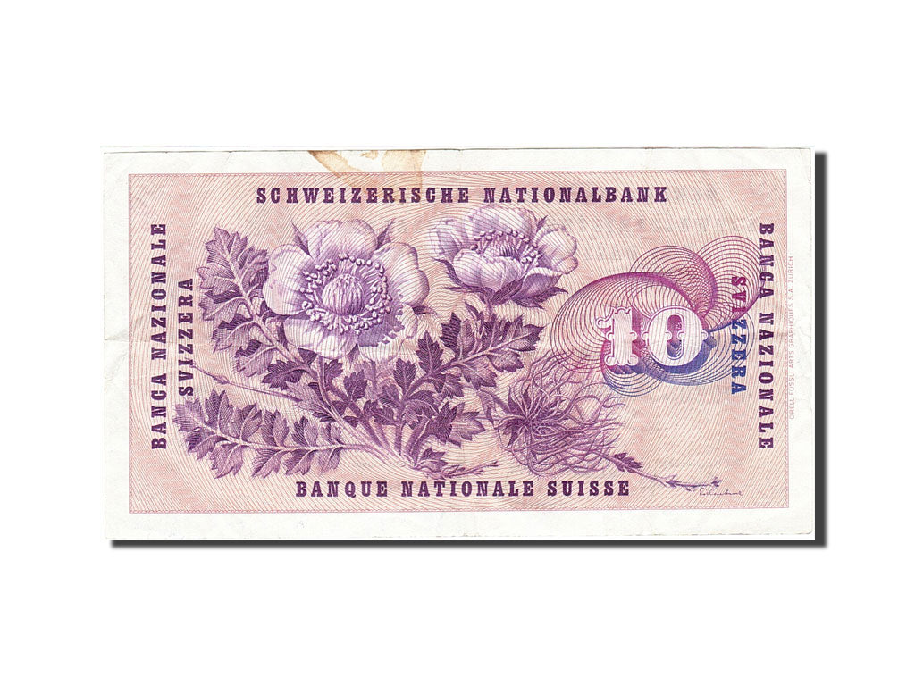 Banknote, Switzerland, 10 Franken, 1954-1961, 1968-05-15, KM:45n, VF(20-25)