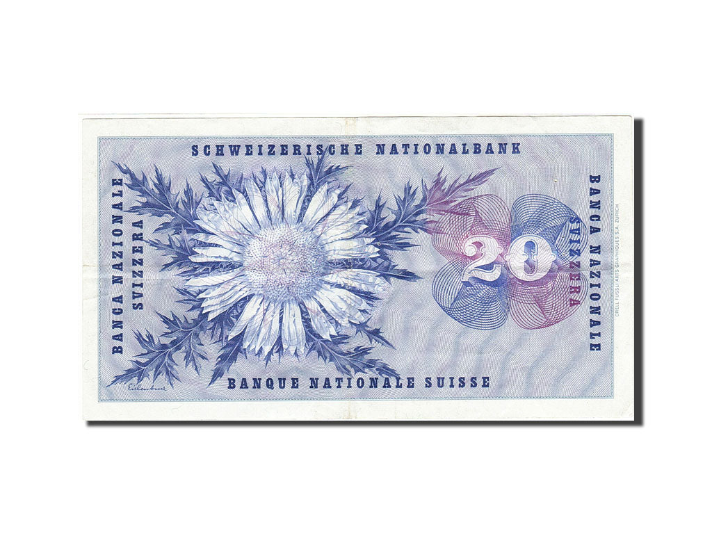 Banknote, Switzerland, 20 Franken, 1954-1976, 1969-01-15, KM:46q, EF(40-45)