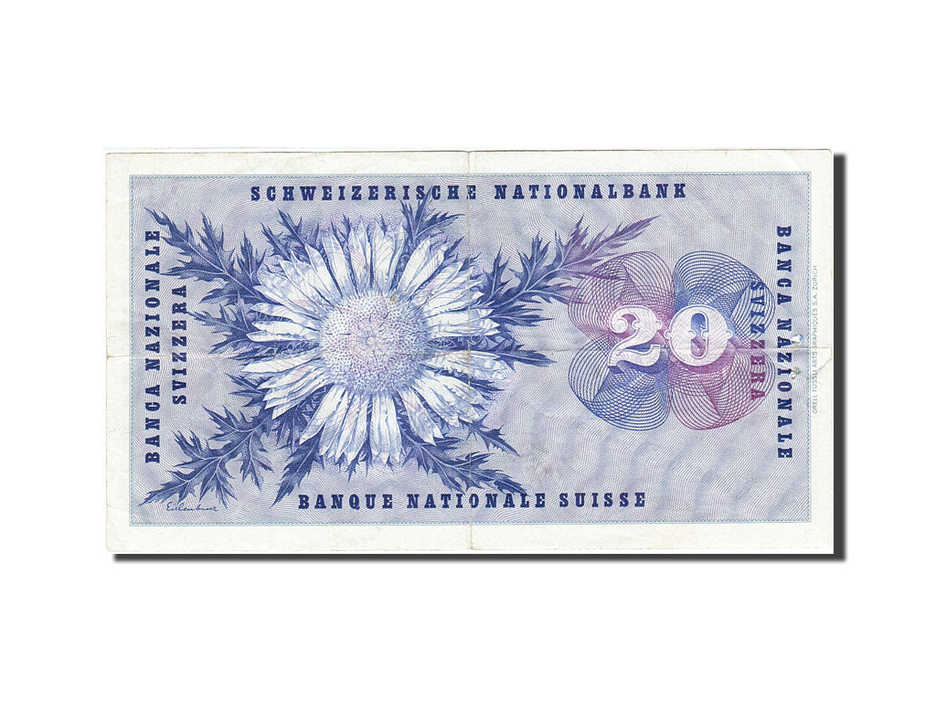 Banknote, Switzerland, 20 Franken, 1954-1976, 1969-01-15, KM:46q, VF(30-35)