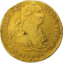 Coin, Peru, 8 Escudos, 1794, Lima, VF(30-35), Gold, KM:101