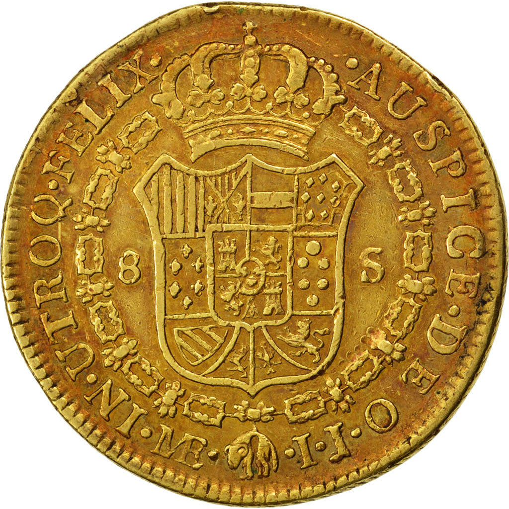 Coin, Peru, 8 Escudos, 1794, Lima, VF(30-35), Gold, KM:101