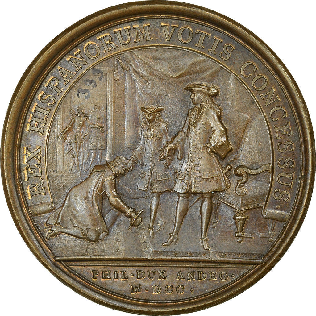 Francia, medaglia, Louis XIV, Avènement du Duc d'Anjou au trône d'Espagne