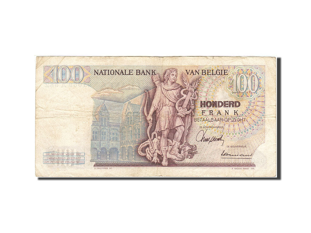 Belgium, 100 Francs, 1961-1971, KM:134a, 1962-1977, F(12-15)