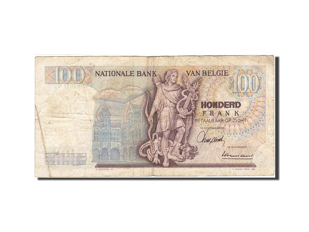 Banknote, Belgium, 100 Francs, 1961-1971, 1962-1977, KM:134a, VF(20-25)