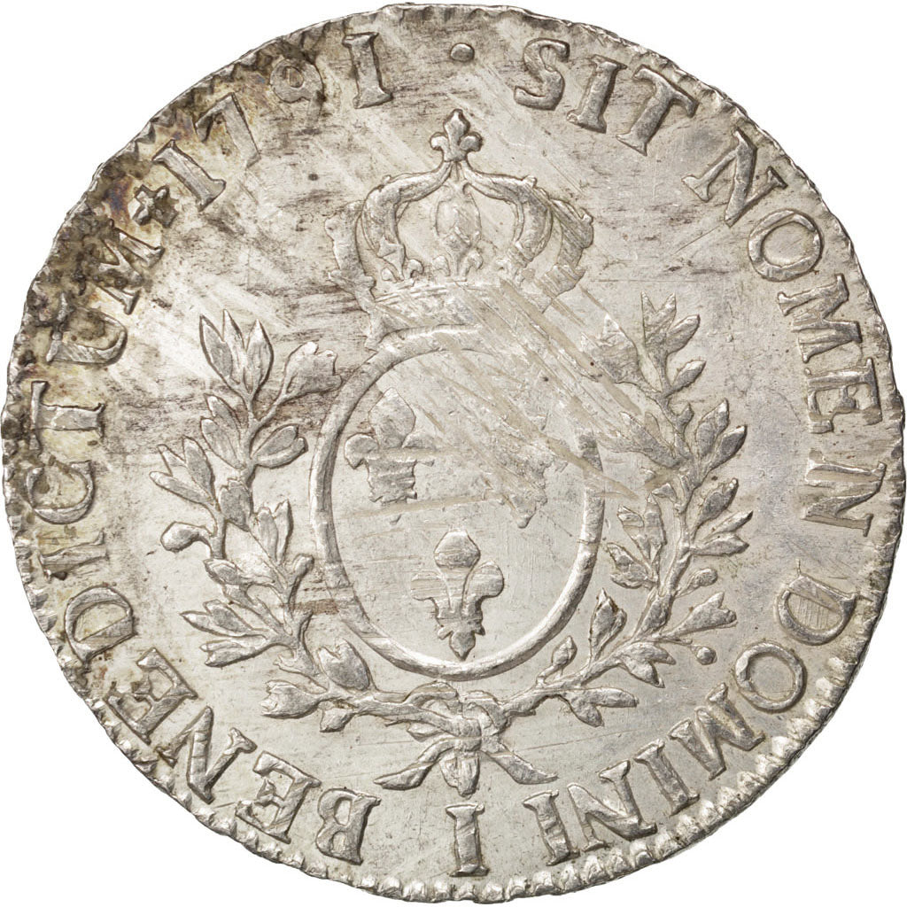 Louis XVI, Ecu aux branches d'olivier, 1791 I Limoges, KM 564.7
