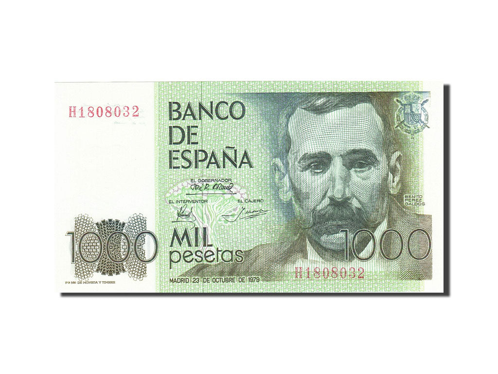 Spain, 1000 Pesetas, 1982-1987, KM:158, 1979-10-23, UNC(65-70)