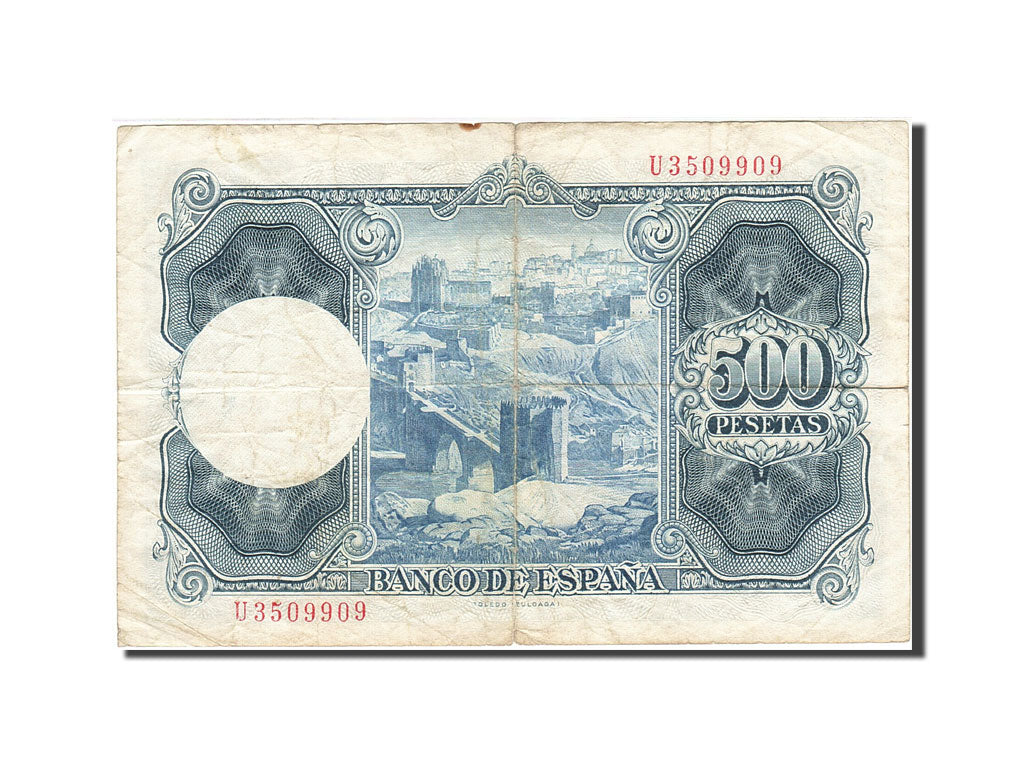 Banknote, Spain, 500 Pesetas, 1954, 1954-07-22, KM:148a, F(12-15)