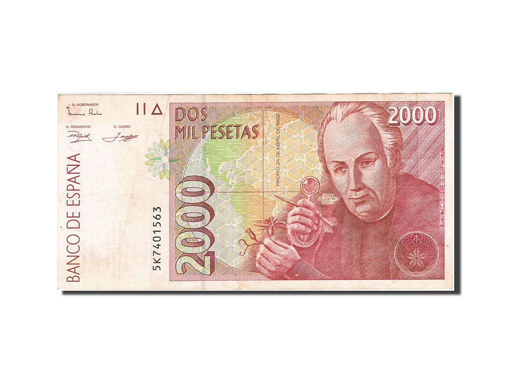 Spain, 2000 Pesetas, 1992-1996, KM:164, 1992-04-24, EF(40-45)