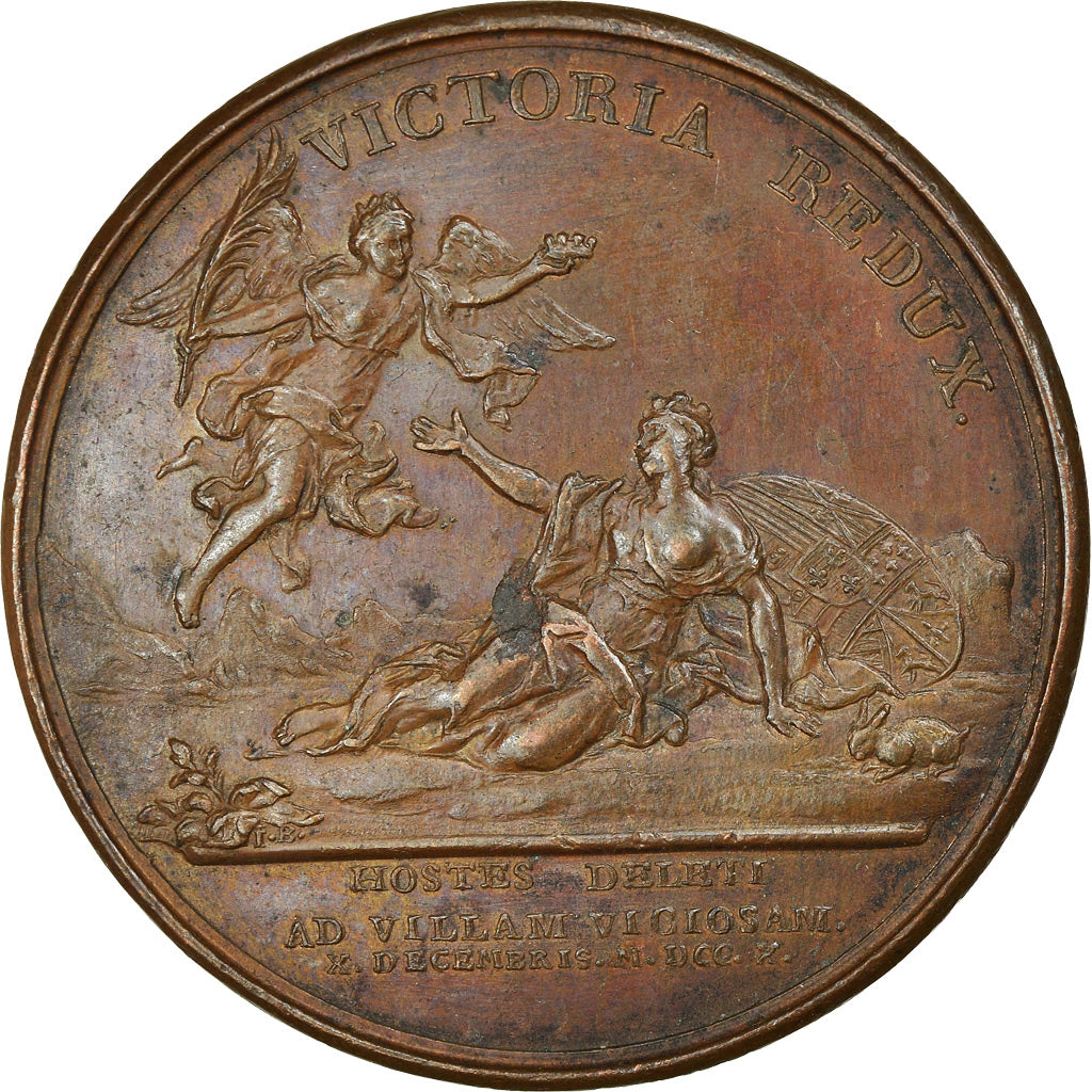 France, Medal, Louis XIV, Bataille de Villaviciosa, History, 1710, Mauger