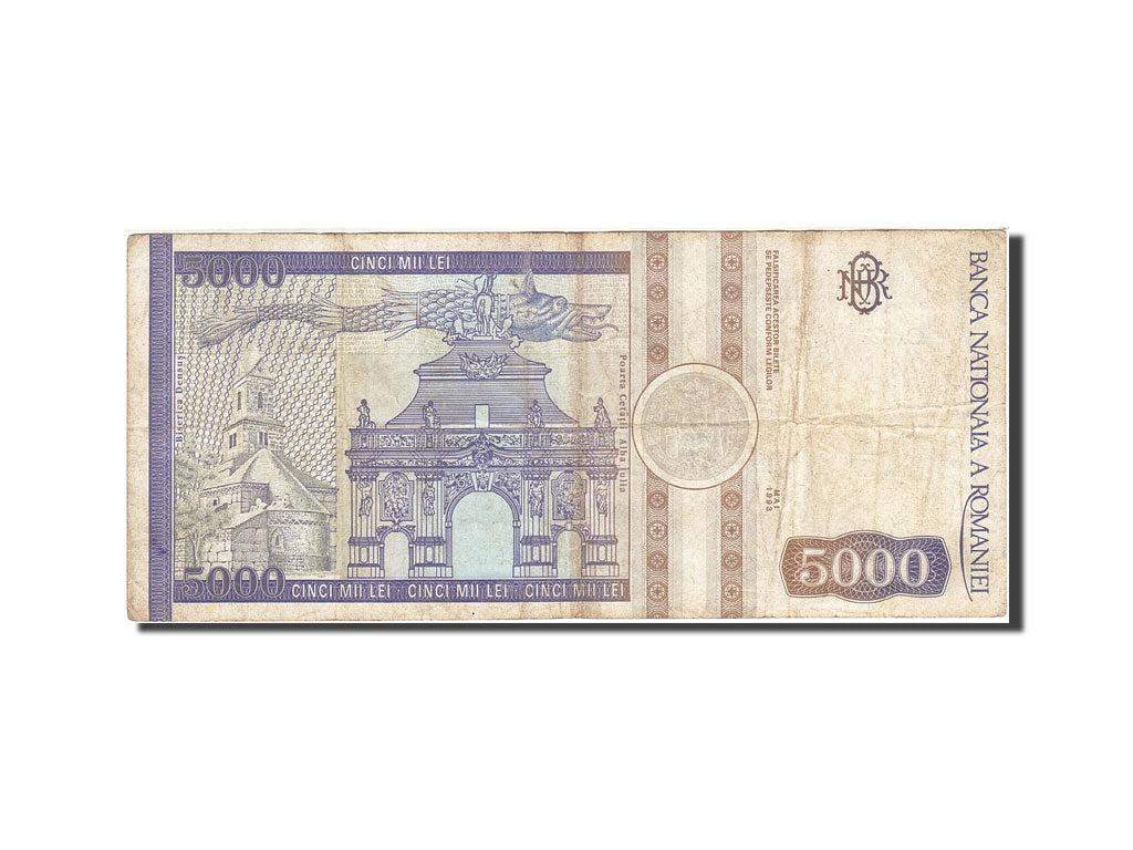 Banknote, Romania, 5000 Lei, 1991-1994, 1993, KM:104a, VF(20-25)