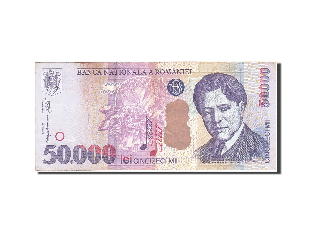 Romania, 50,000 Lei, 1996-2000, 2000, KM:109Aa, VF(30-35)