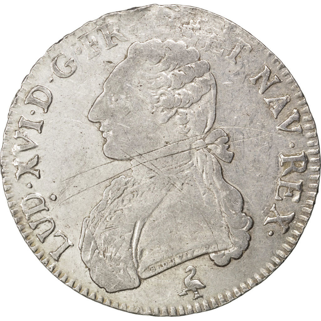 FRANCE, Écu aux branches d'olivier, ECU, 1783, Paris, KM #564.1, VF(20-25), ...