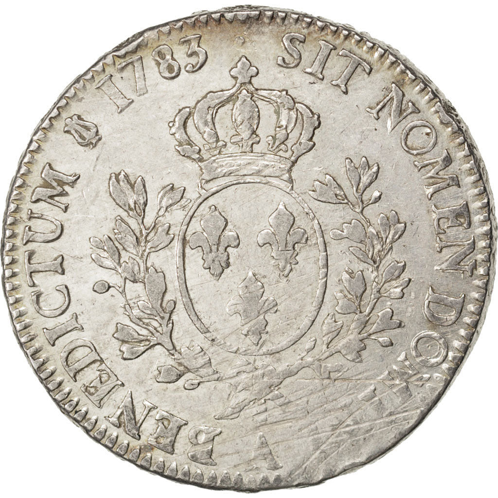 FRANCE, Écu aux branches d'olivier, ECU, 1783, Paris, KM #564.1, VF(20-25), ...