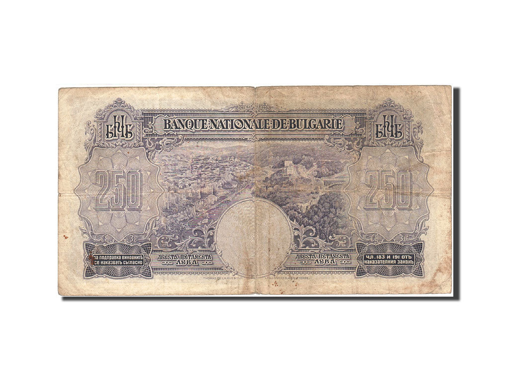 Bulgaria, 250 Leva, 1929, 1929, KM:51a, VG(8-10)