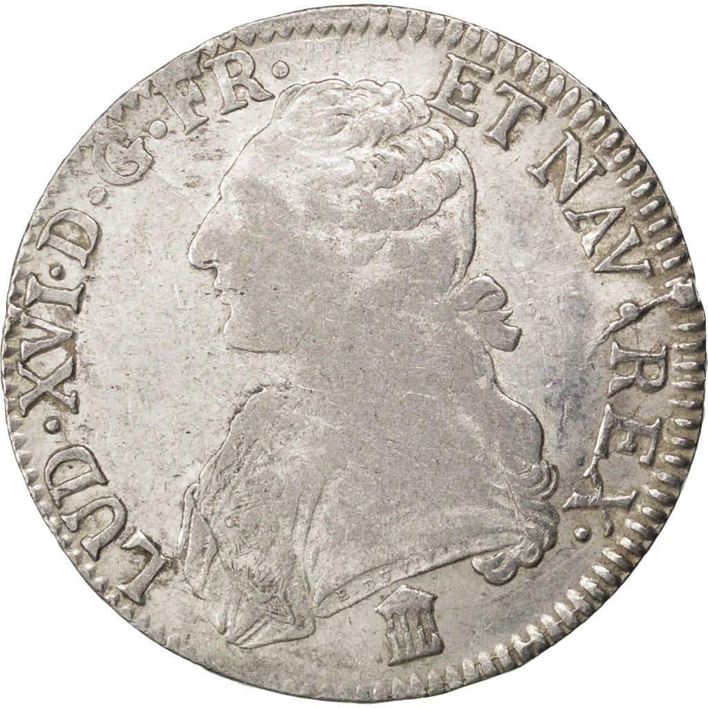 FRANCE, Écu aux branches d'olivier, ECU, 1784, Bordeaux, KM #564.8, VF(20-25), .