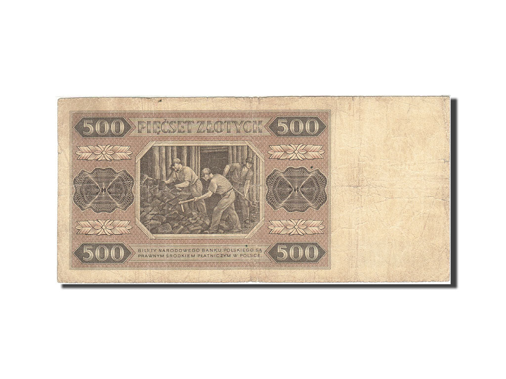 Poland, 500 Zlotych, 1948, 1948-07-01, KM:140, VF(20-25)