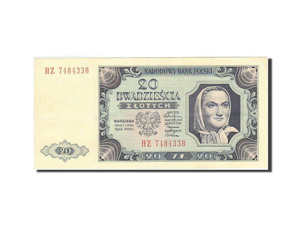 Poland, 20 Zlotych, 1948, 1948-07-01, KM:137, EF(40-45)