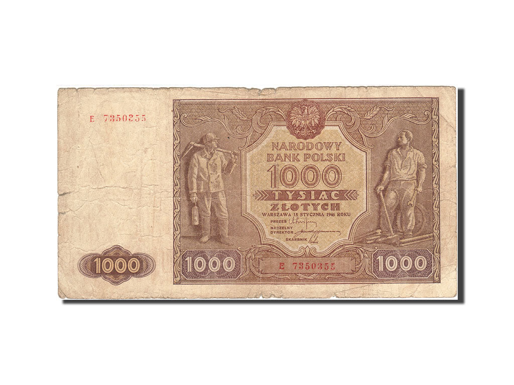 Billet, Pologne, 1000 Zlotych, 1945, 1946-01-15, KM:122, TB