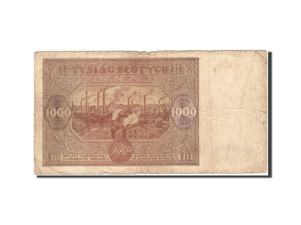 Billet, Pologne, 1000 Zlotych, 1945, 1946-01-15, KM:122, TB
