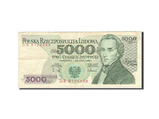 Banconote, Polonia, 5000 Zlotych, 1982, KM:150c, 1988-12-01, MB