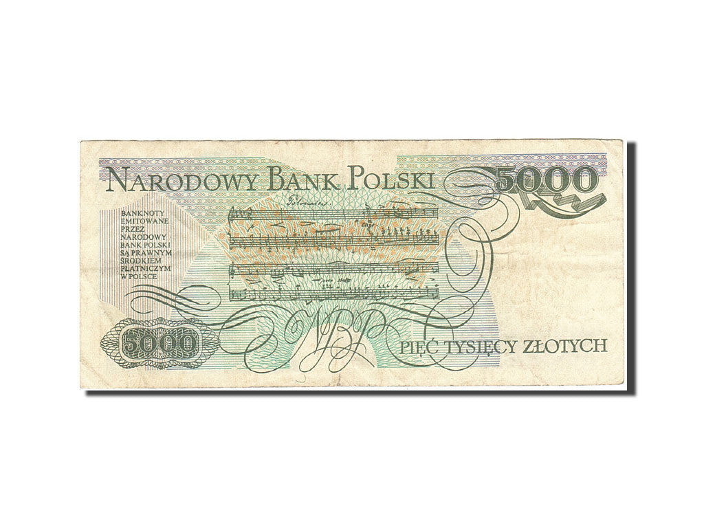 Banconote, Polonia, 5000 Zlotych, 1982, KM:150c, 1988-12-01, MB