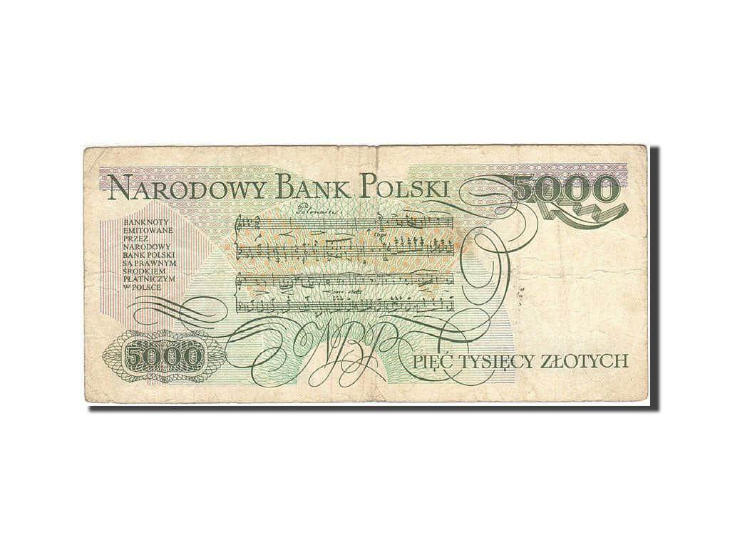 Poland, 5000 Zlotych, 1982, 1986-06-01, KM:150b, VG(8-10)
