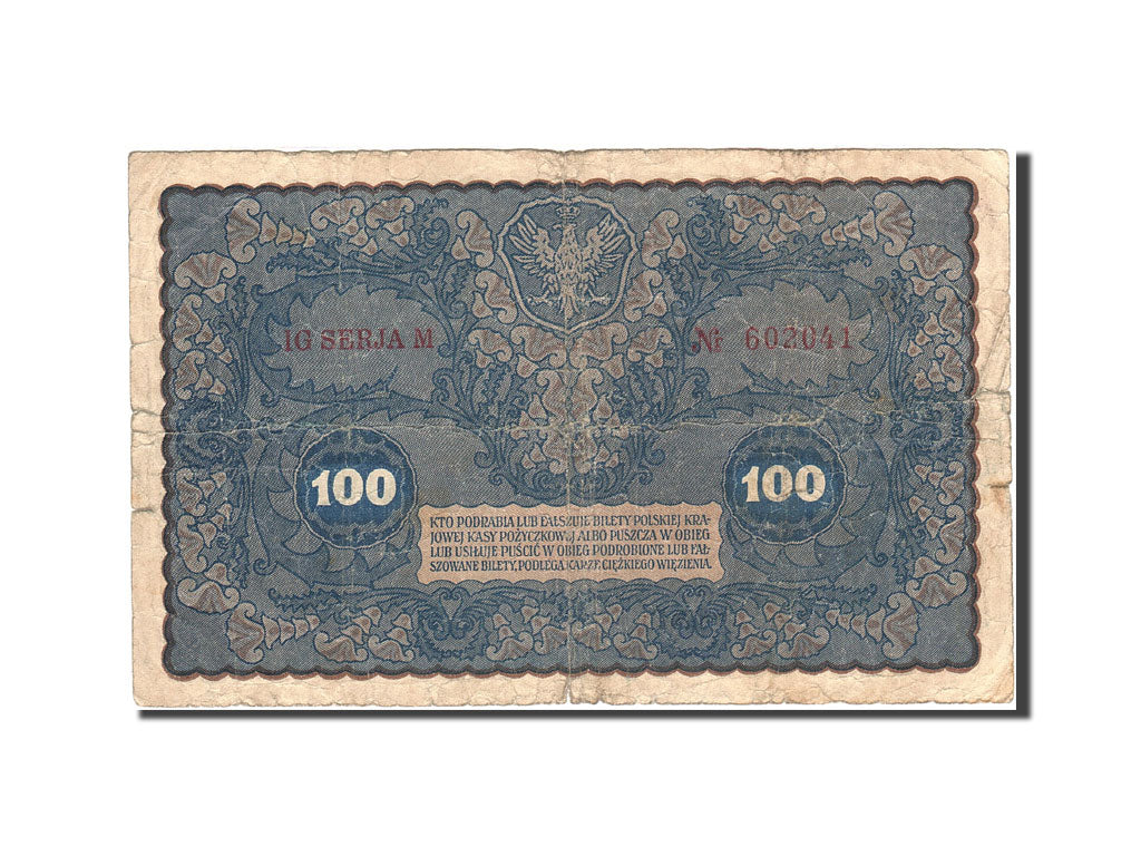 Poland, 100 Marek, 1919, 1919-08-23, KM:27, VG(8-10)