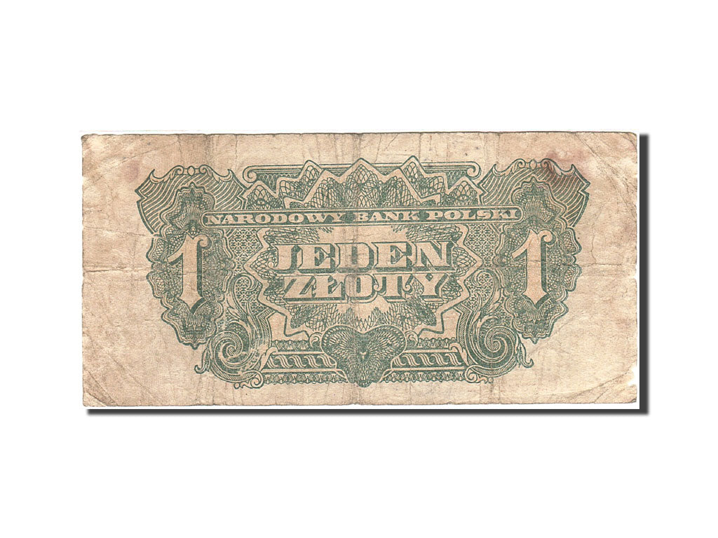 Poland, 1 Zloty, 1944, 1944, KM:105a, VG(8-10)