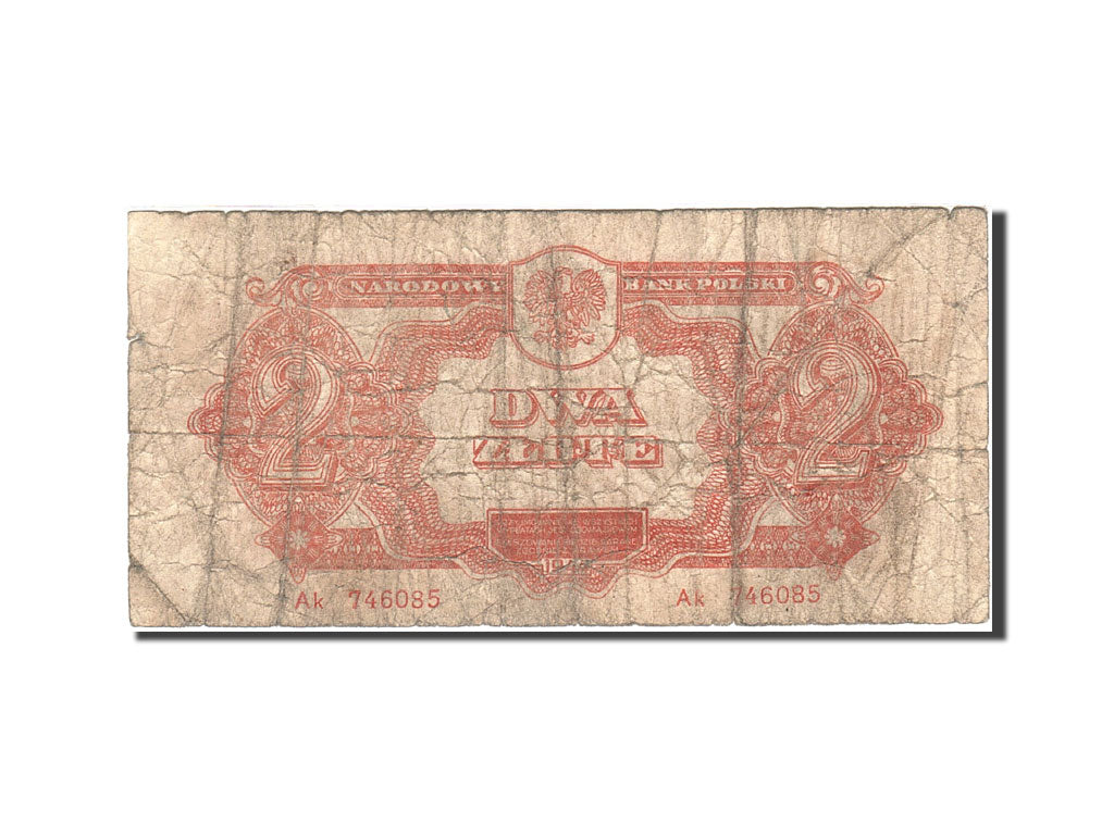 Banknote, Poland, 2 Zlote, 1944, 1944, KM:107a, VG(8-10)