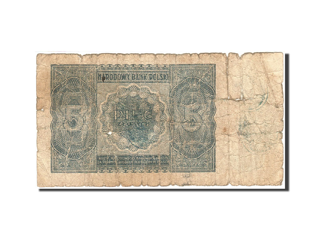 Poland, 5 Zlotych, 1946, 1946-05-15, KM:125, VG(8-10)