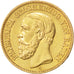 GERMAN STATES, 20 Mark, 1872, Stuttgart, KM #261, AU(50-53), Gold, 7.93
