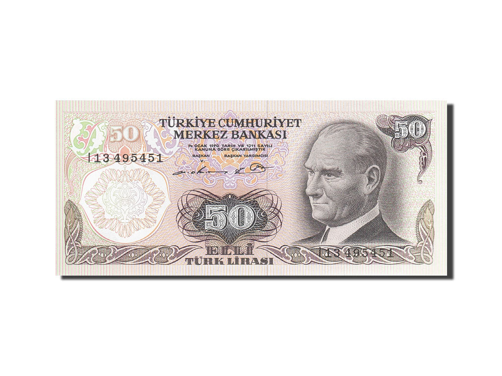 Banknote, Turkey, 50 Lira, 1971-1982, 1976, KM:188, UNC(65-70)
